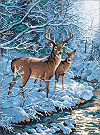  Goblenuri pictate - Animale,Caprioare iarna-15 x 21