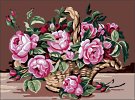  Goblenuri pictate - Flori,Cos cu trandafiri-15 x 21