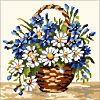  Goblenuri pictate - Flori,Cos cu margarete-17 x 17
