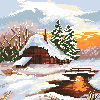  Goblenuri pictate - Peisaje,Peisaj de iarna-14 x 14