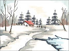  Goblenuri pictate - Peisaje,Peisaj de iarna-15 x 21