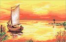  Goblenuri pictate - Peisaje,Barca in amurg-15 x 24