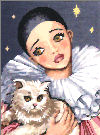  Goblenuri pictate - Scene,Pierrot cu pisica-11 x 15