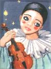  Goblenuri pictate - Scene,Pierrot cu vioara-11 x 15