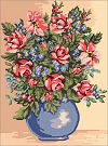  Goblenuri schema - Flori,Vaza cu trandafiri-180 x 240